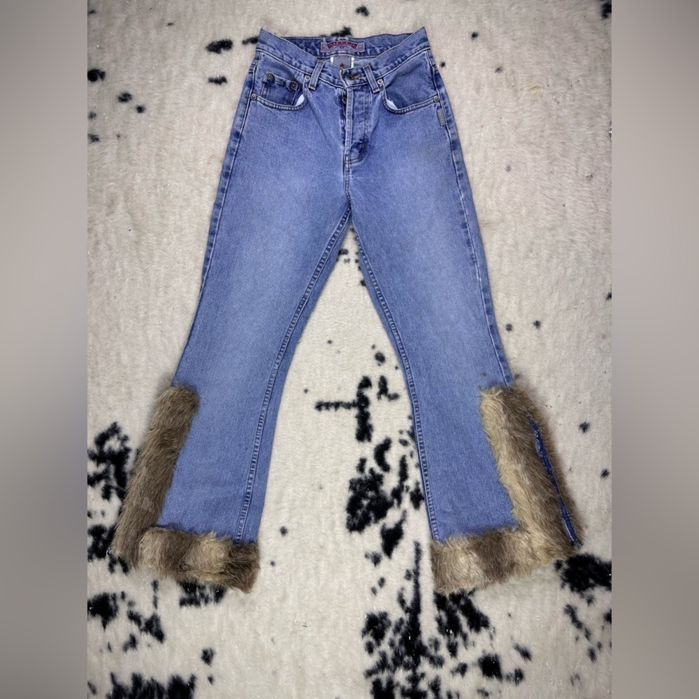 Silver Jeans Women’s Vintage Y2K Fur Embellished Denim Jeans Size 25
